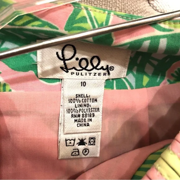 Lilly Pulitzer Skirt White Label Pink and Green Zebra and Butterfly Skirt - Picture 4 of 5